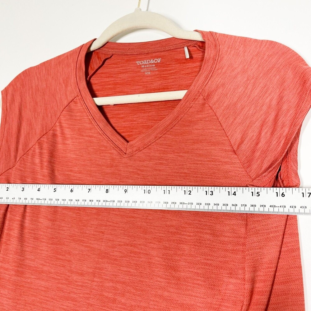 Toad & Co Tech Tomboy Cap Sleeve Dress Women’s Orange Side Pockets V-Neck Medium - Picture 5 of 7